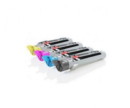 4 Toners Compativeis, Epson S05014X Preto + Cor ~ 8.000 Paginas