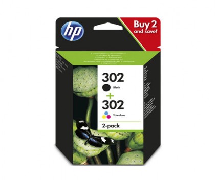 2 Tinteiros Originais, HP 302 Preto 3.5ml + Cor 4ml