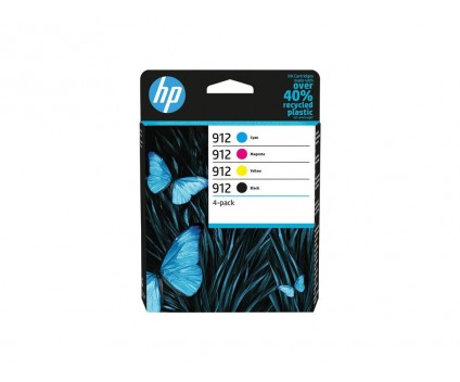 4 Tinteiros Originais, HP 912 Preto 8.3ml + Cores 3ml