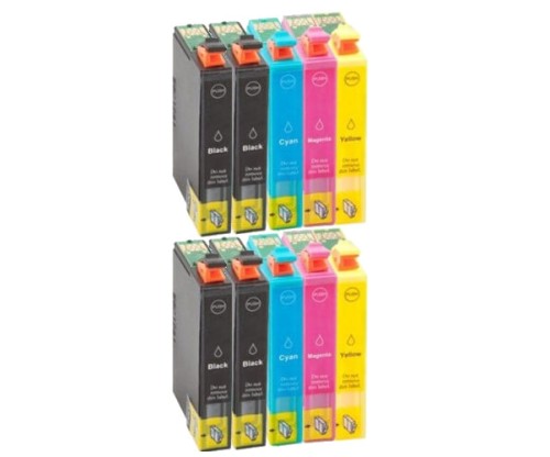 10 Tinteiros Compativeis, Epson T03A6 / 603 XL Preto 8.9ml + Cor 4ml ~ 500 / 350 páginas