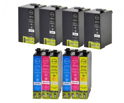 10 Tinteiros Compativeis, Epson T2701-T2704 / T2711-T2714 / 27 XL Preto 22.4ml + Cor 15ml