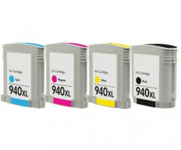 4 Tinteiros Compativeis, HP 940 XL Preto 50ml + Cor 30ml