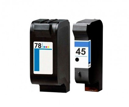 2 Tinteiros Compativeis, HP 78 Cor 39ml + HP 45 Preto 40ml