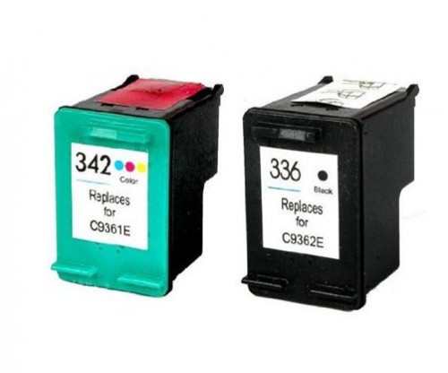 2 Tinteiros Compativeis, HP 342 Cor 18ml + HP 336 Preto 18ml