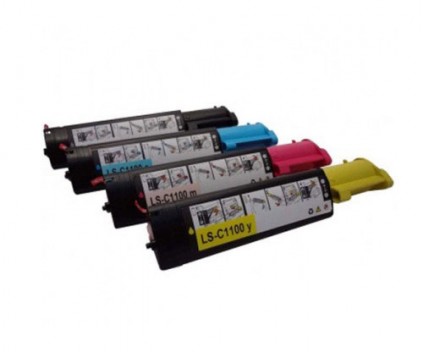 4 Toners Compativeis, Epson S050190 Preto + S05018X Cor ~ 4.000 Paginas