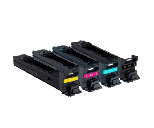 4 Toners Compativeis, Konica Minolta A0DKX52 Preto + Cor ~ 8.000 Paginas