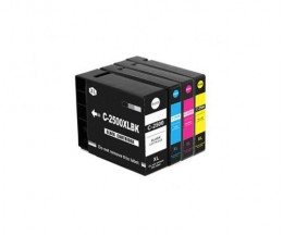 4 Tinteiros Compativeis, Canon PGI-2500 XLBK Preto 74.6ml + Cor 20.4ml