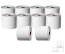 10 Rolos de Papel Térmico 57x70x11mm