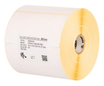 12 Etiquetas Originais, Zebra 800294-305 102mm x 76mm ~ 930 / Rolo