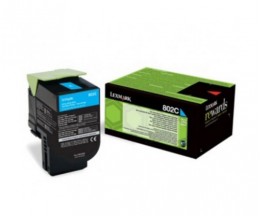 Toner Original Lexmark 802C Cyan ~ 1.000 Paginas