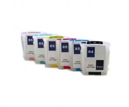 6 Tinteiros Compativeis, HP 84 Preto 69ml + HP 85 Cor 69ml