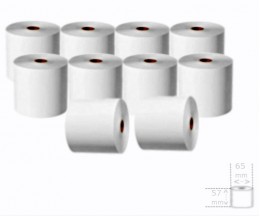 10 Rolos de Papel Térmico 57x65x12mm