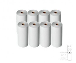 8 Rolos de Papel Térmico 80x45x12mm