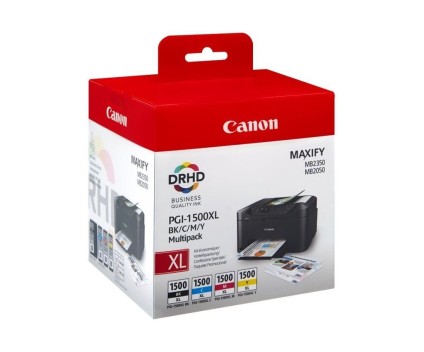 4 Tinteiros Originais, Canon PGI-1500 Preto 35ml + Cor 12ml ~ 1.200 / 1.000 Paginas