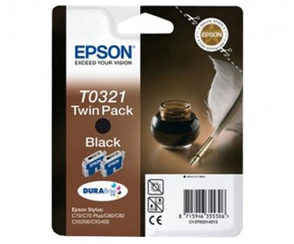 2 Tinteiros Originais, Epson T0321 Preto 33ml