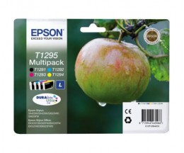 4 Tinteiros Originais, Epson T1295 / T1291-T1294 Preto 12ml + Cor 7ml