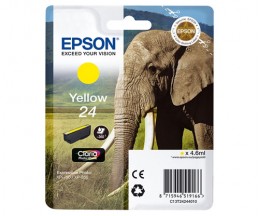 Tinteiro Original Epson T2424 / 24 Amarelo 4.6ml