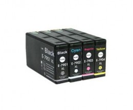 4 Tinteiros Compativeis, Epson T7891-T7894 Preto 65ml + Cor 35ml