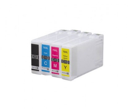 4 Tinteiros Compatíveis, Epson T7901-T7904 / T7911-T7914 / 79 XL Preto 42ml + Cor 19ml