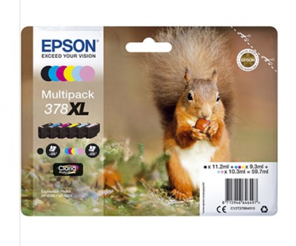 6 Tinteiros Originais, Epson T3798 / 378 XL C / M / Y / PM / PC / BK