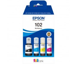 4 Tinteiros Originais, Epson T03R6 / 102 Preto 127ml + Cores 70ml ~ 7.500 / 6.000 Paginas