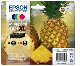 4 Tinteiros Originais, Epson T10H6 / 604 XL Preto 8.9ml + Cor 4ml