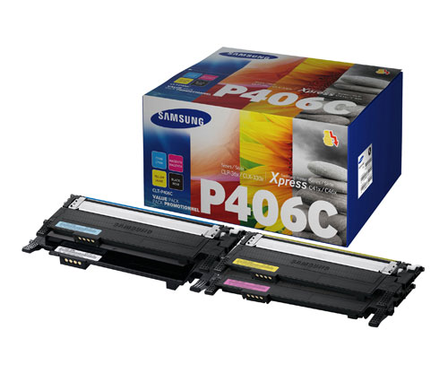 4 Toners Originais, Samsung 406S Preto + Cor ~ 1.000 Paginas