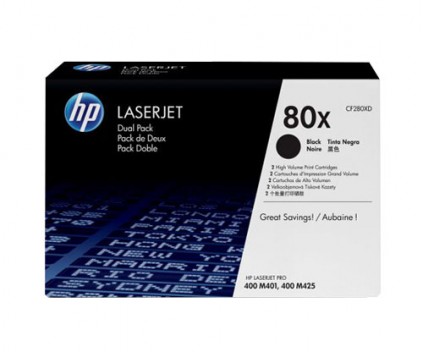 2 Toners Originais, HP 80X Preto ~ 6.900 Paginas