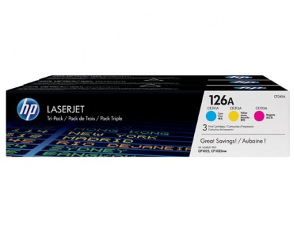 3 Toners Originais, HP 126A COR