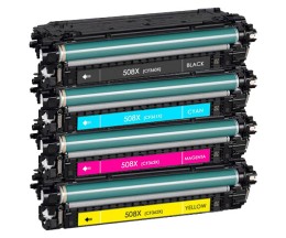 4 Toners Compativeis, HP 508X Preto + Cor ~ 12.500 / 9.500 Paginas