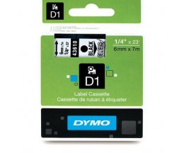 Fita Original DYMO 43610 Preto / Transparente 6mm x 7m