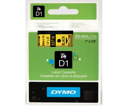 Fita Original DYMO 53718 Preto / Amarelo 24mm x 7m