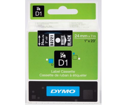 Fita Original DYMO 53721 Branco / Preto 24mm x 7m