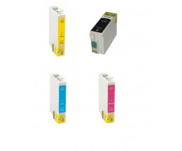 4 Tinteiros Compativeis, Epson T3466 / T3476 / 34 XL Preto + Cor ~ 1.100 / 950 Paginas